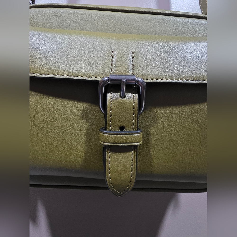 NWT COACH Olive Green Leather Crossbody Bag - Picture 11 of 12